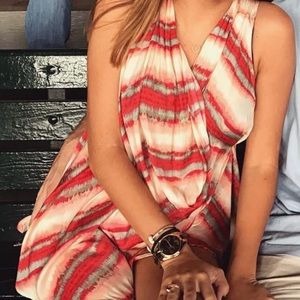 Free People Satin Draped Tie Dye Tank